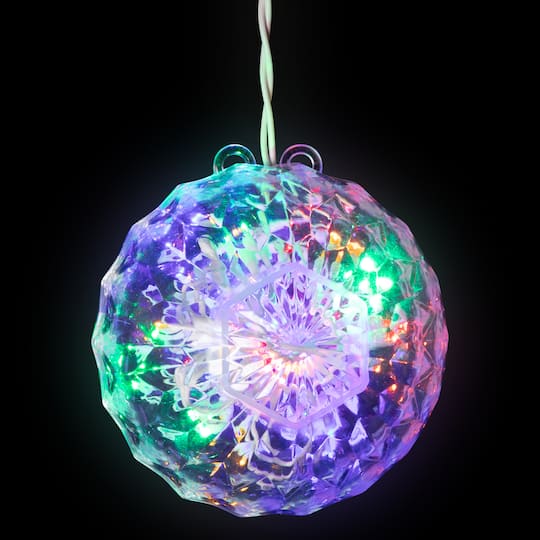 6" MultiColor LED Hanging Crystal Sphere Outdoor Decoration By Northlight | 2 ft | Michaels®